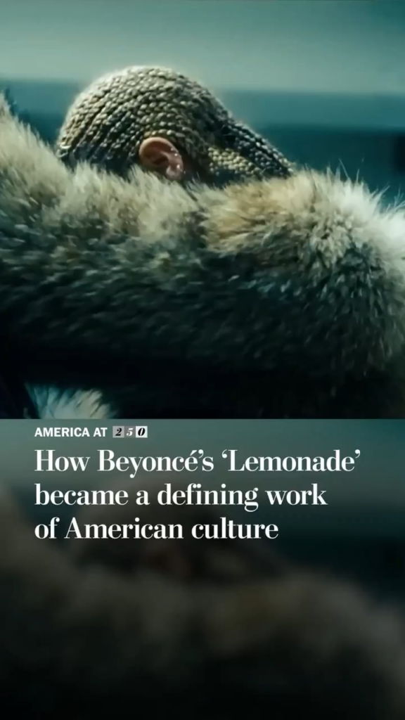 The Washington Post ranks Lemonade by Beyoncé as the most influential work of art from 2015-2025 in their decade-by-decade look at the books, music, art and ideas that shaped society. The Washington Post ranks Lemonade by Beyoncé as the most influential work of art from 2015-2025 in their decade-by-decade look at the books, music, art and ideas that shaped society.