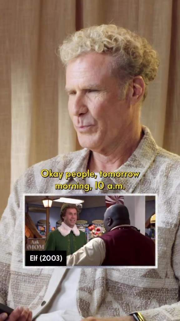 Will Ferrell for Vanity fair explains a scene from one of his movies ( elf) in a recent interview
