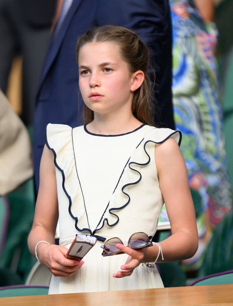 Princess Charlotte wearing ruffled dress at Wimbledon