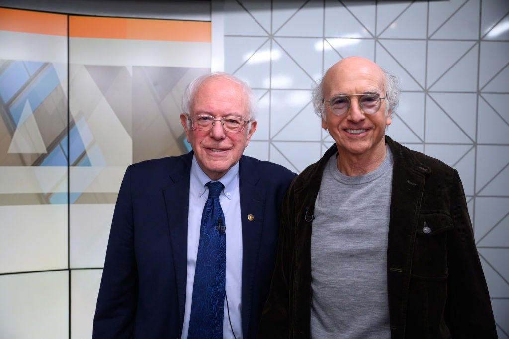 Bernie Sanders and Larry David in 2020
