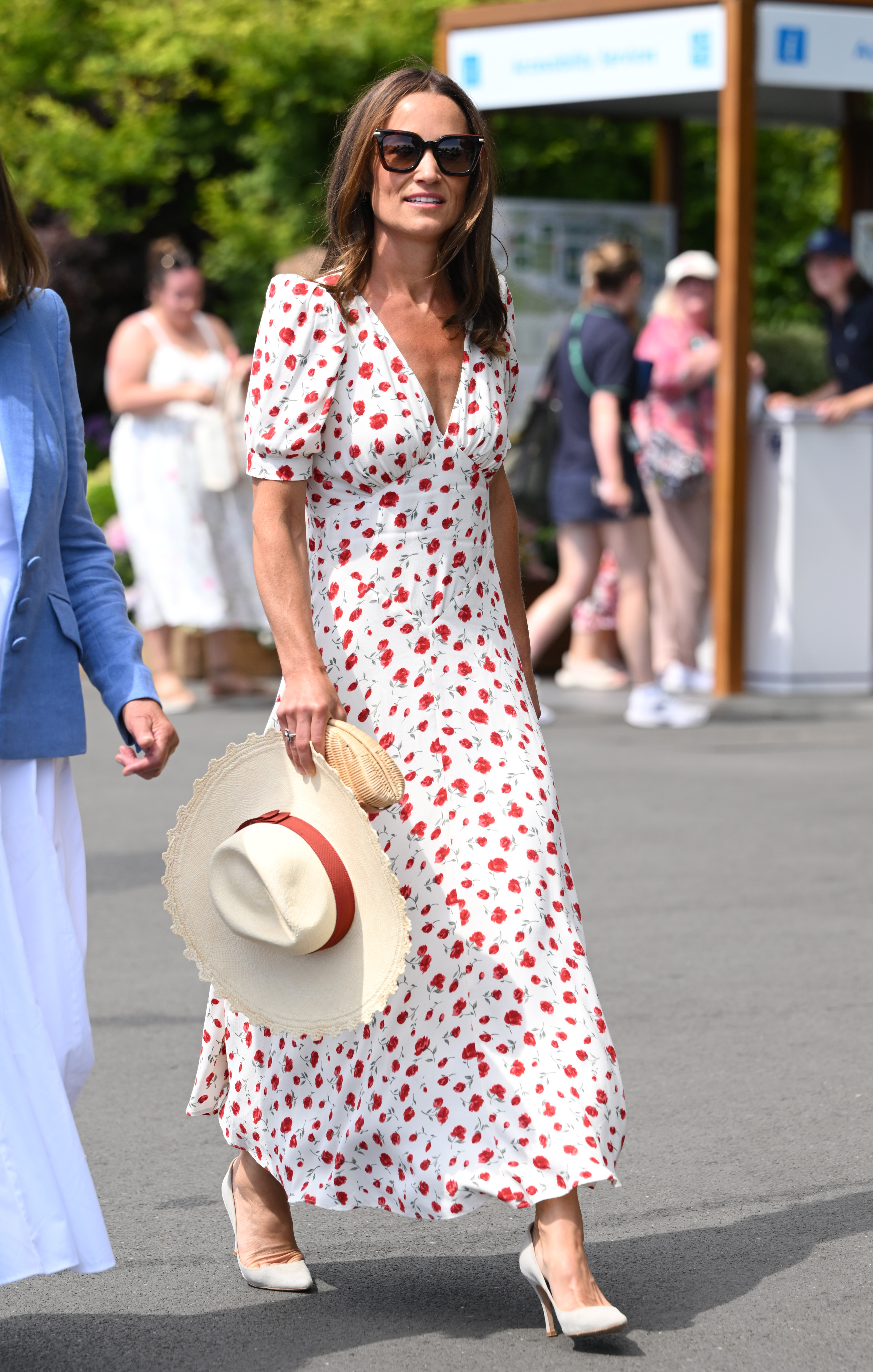 Pippa Middleton attended Wimbledon 2026 in a rose printed summer dress July 6