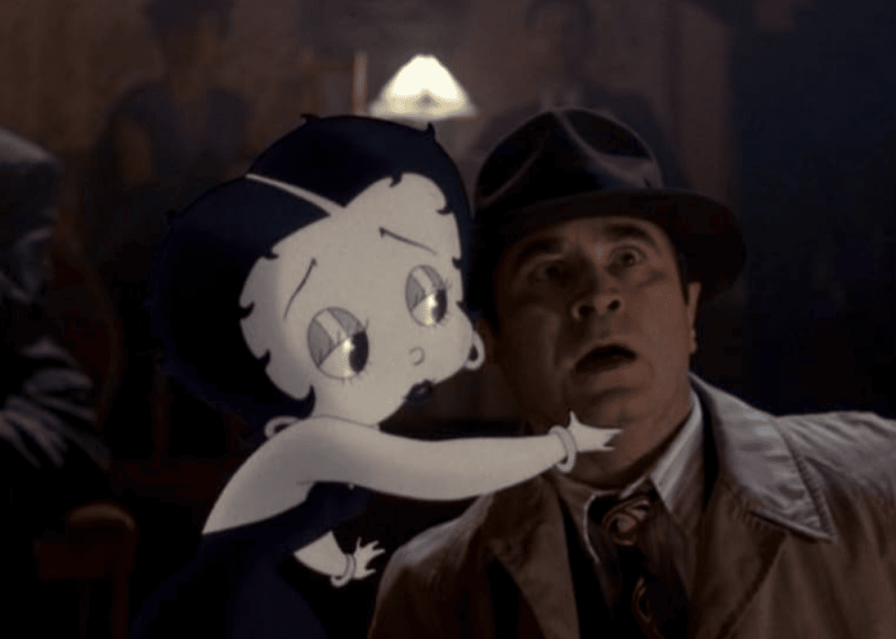 Bob Hoskins and Mae Questel in ‘Who Framed Roger Rabbit’. - 