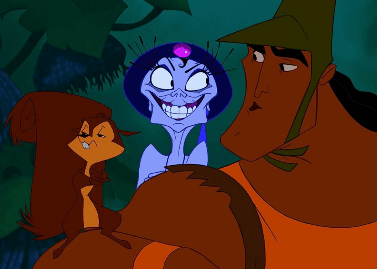 Bob Bergen, Eartha Kitt, and Patrick Warburton in ‘The Emperor's New Groove’. - 