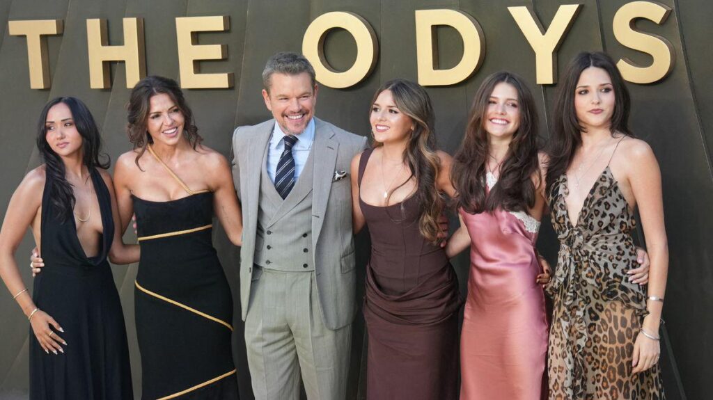 Matt Damon's four daughters stun at The Odyssey premiere alongside A-lister dad