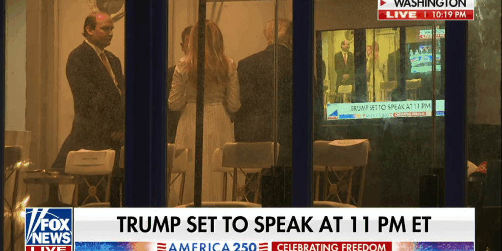 Surreal moment as Trump caught watching himself on live TV – and ignoring Fox News’ pleas