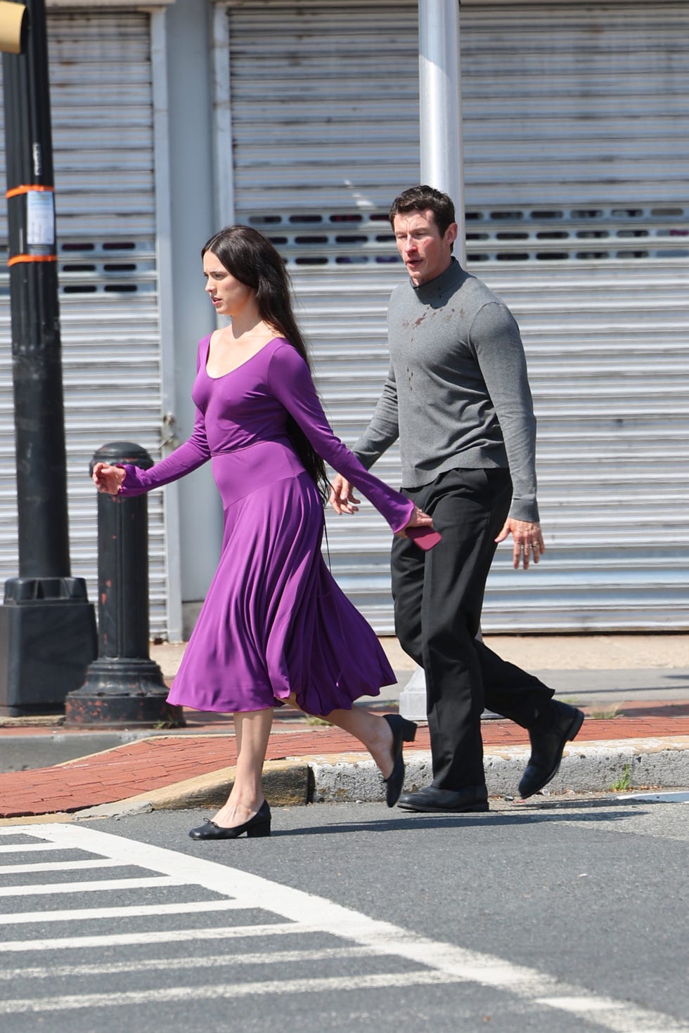 margaret qualley, callum turner, filming possession