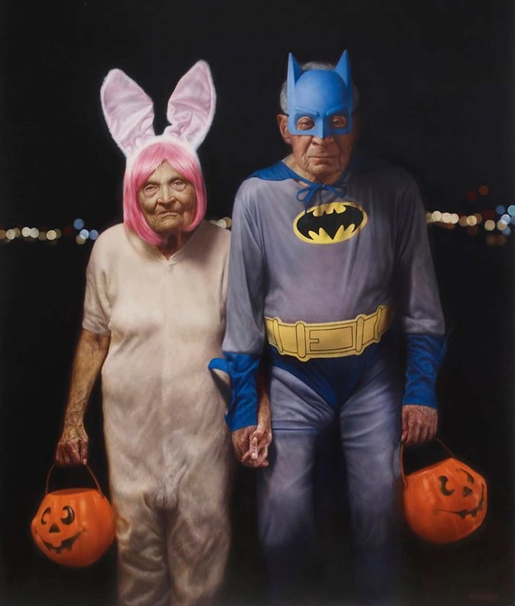 Jason Bard Yarmosky’s grandparents featured in his work, “Trick or Treaters” (2013). Photo: @jasonbardyarmosky/Instagram