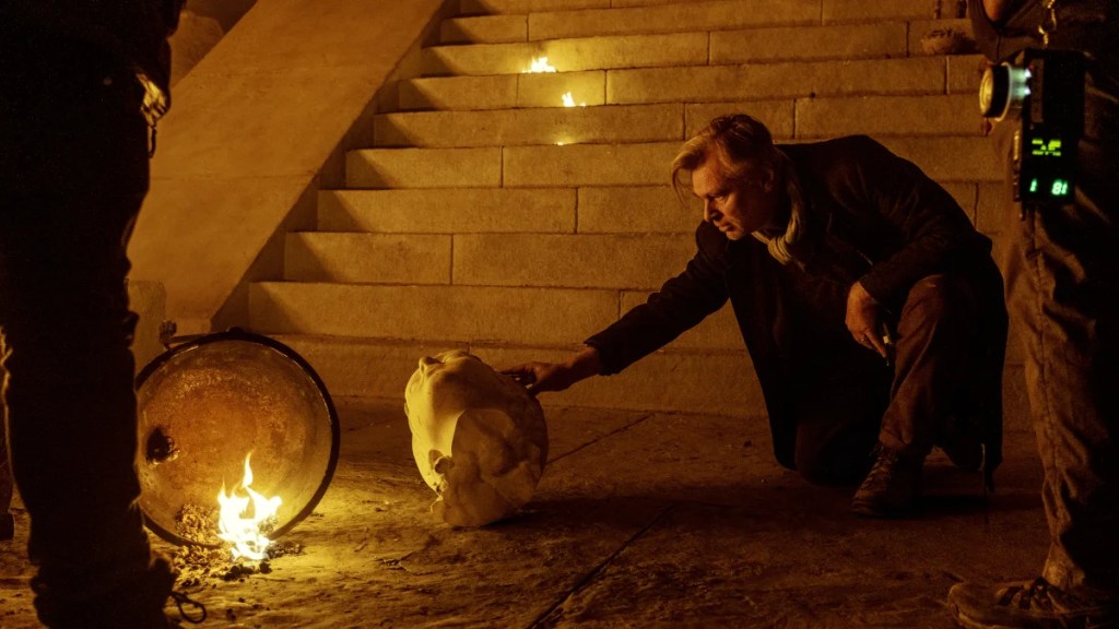 Christopher Nolan on the set of "The Odyssey"
