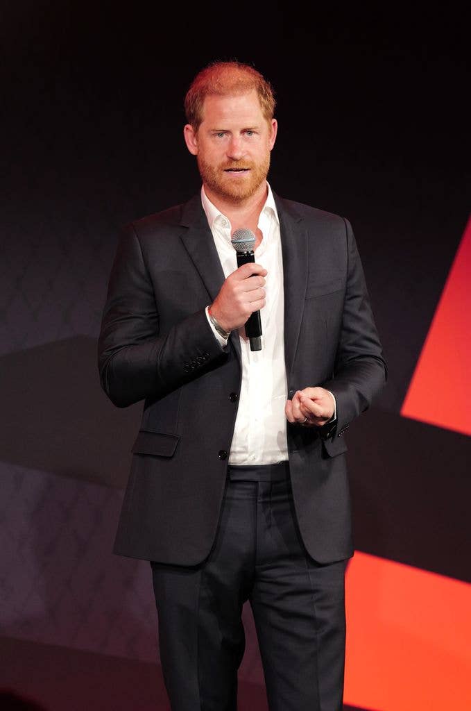 Prince Harry, Duke of Sussex, speaks onstage during the TIME100 Sports Gala 
