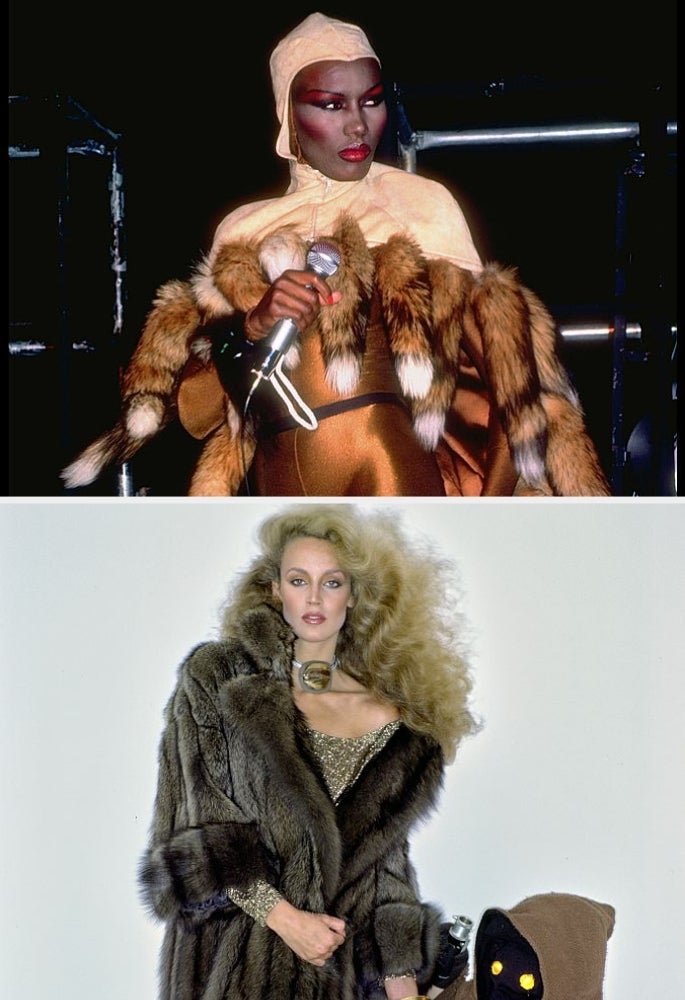 Grace Jones and Jerry Hall in the late '70s