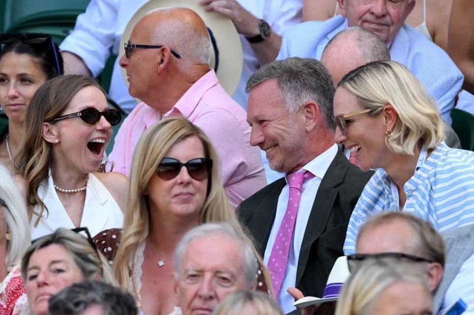 Zara Tindall hangs with Geri Halliewell-Horner at Wimbledon quarter finals