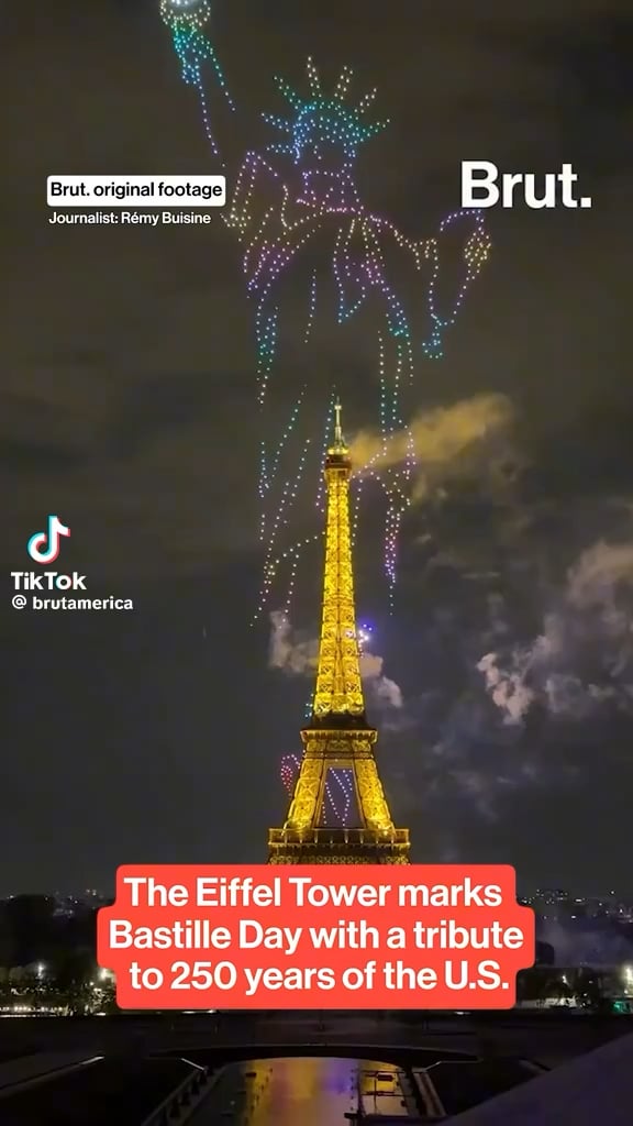 The Eiffel Tower marked Bastille Day with a tribute celebrating 250 years of U.S. independence: The display featured the colors of the American flag and imagery of the Statue of Liberty.