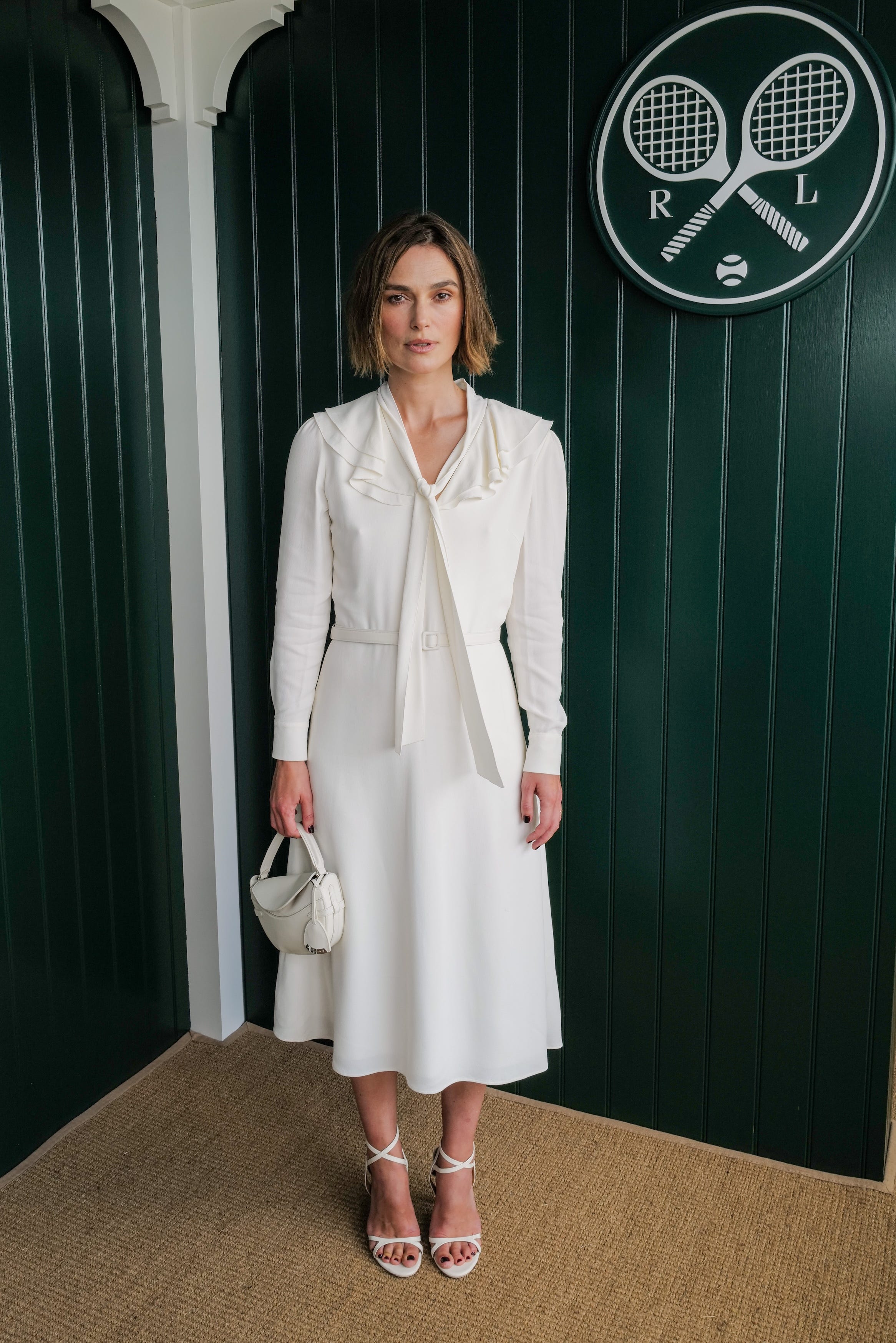 london, england july 10: keira knightley, wearing ralph lauren, attends the ralph lauren suite during the championships, wimbledon at all england lawn tennis and croquet club on july 10, 2026 in london, england. (photo by darren gerrish/wireimage for ralph lauren)