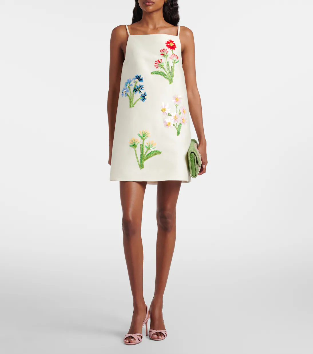 Leo Lin, Leia embellished wool and silk minidress