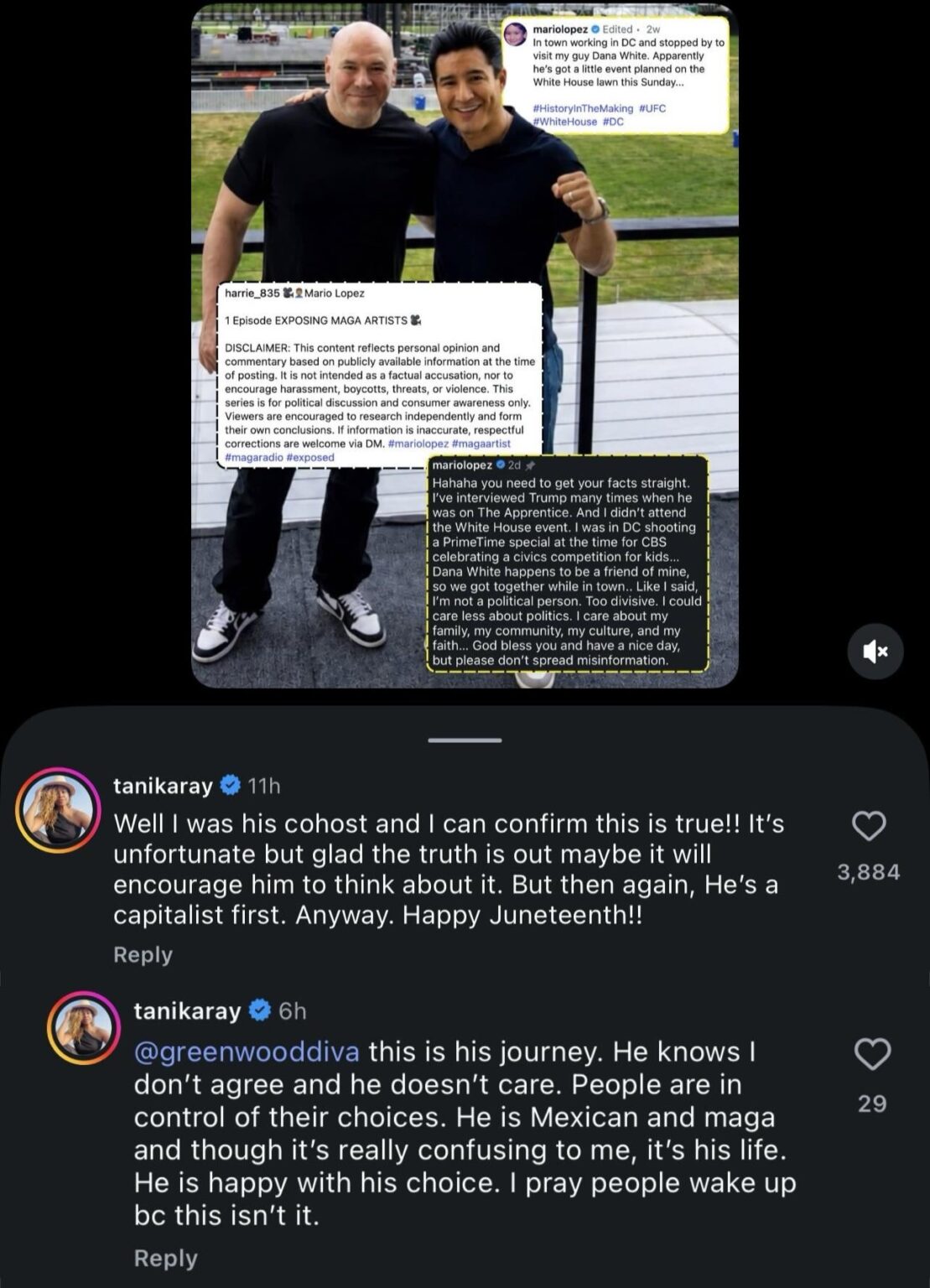 Mario Lopez’s former ‘Extra’ co-host Tanika Ray confirms he is MAGA after he tried to deny it. She says she’s “glad the truth is out maybe it will encourage him to think about it. But then again, he's a capitalist first.”