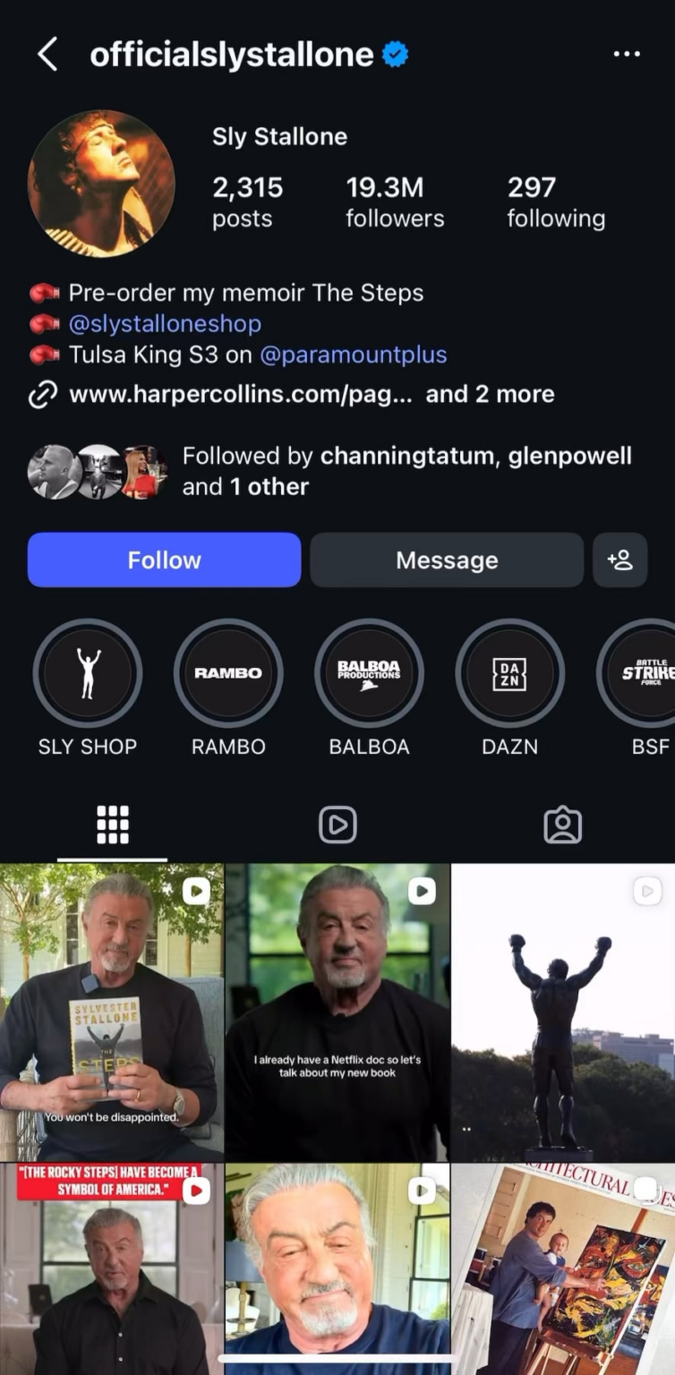 Sylvester Stallone caught following a racist anti-black page on Instagram