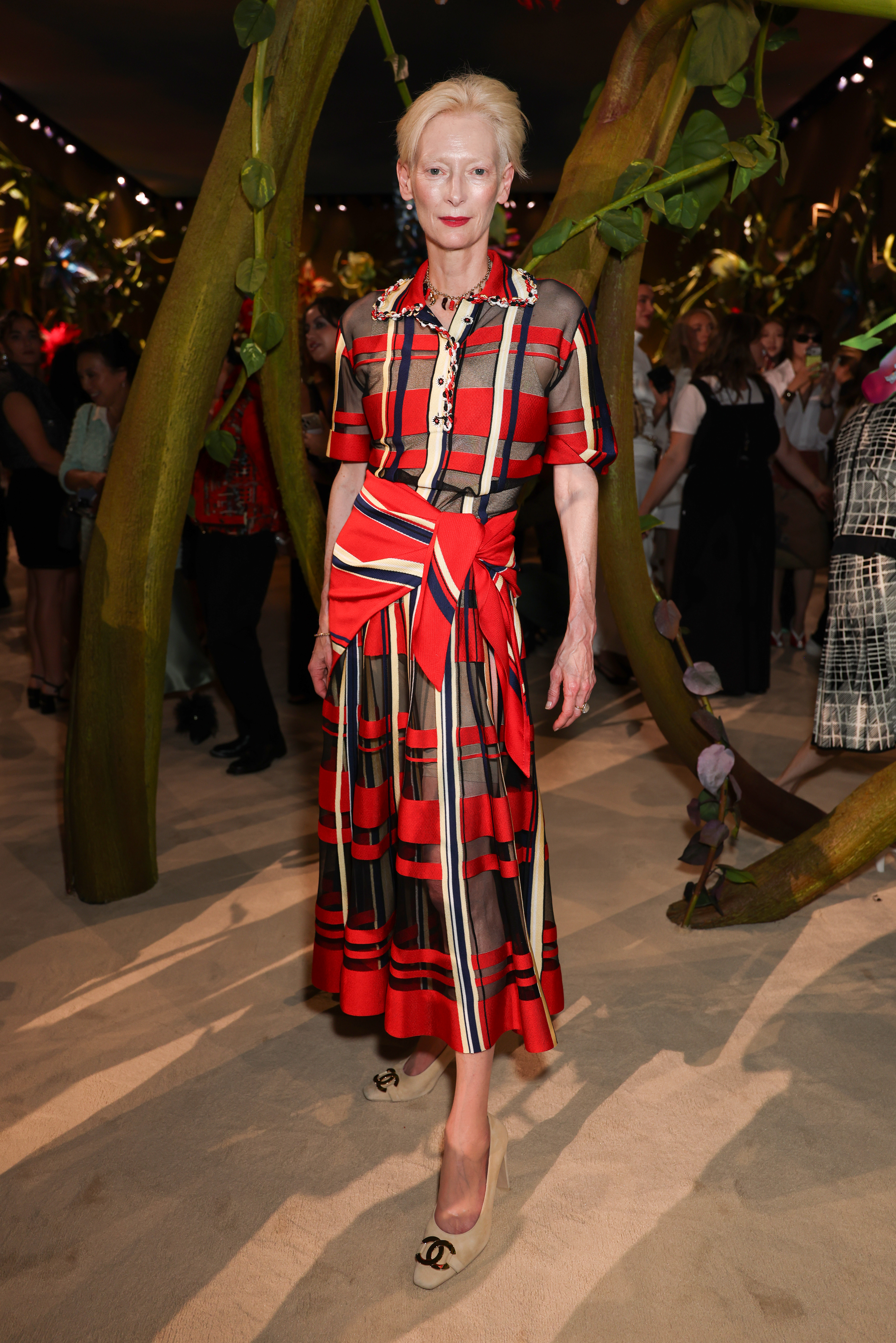 Tilda Swinton attends the Chanel show.
