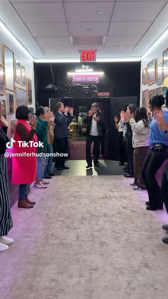 Oscar winning deaf actor Troy Kotsur participated in a quiet Jennifer Hudson spirit tunnel.