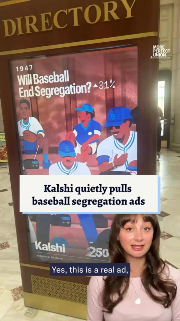 Kalshi quietly pulls baseball segregation ads