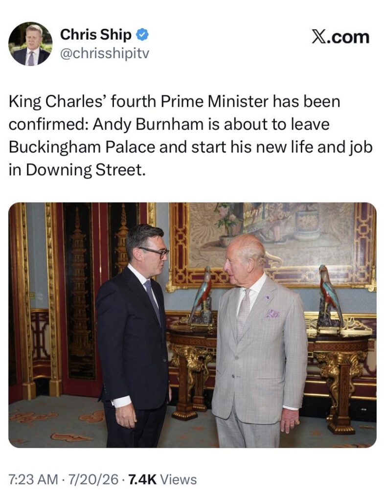 King Charles’ fourth Prime Minister has been confirmed