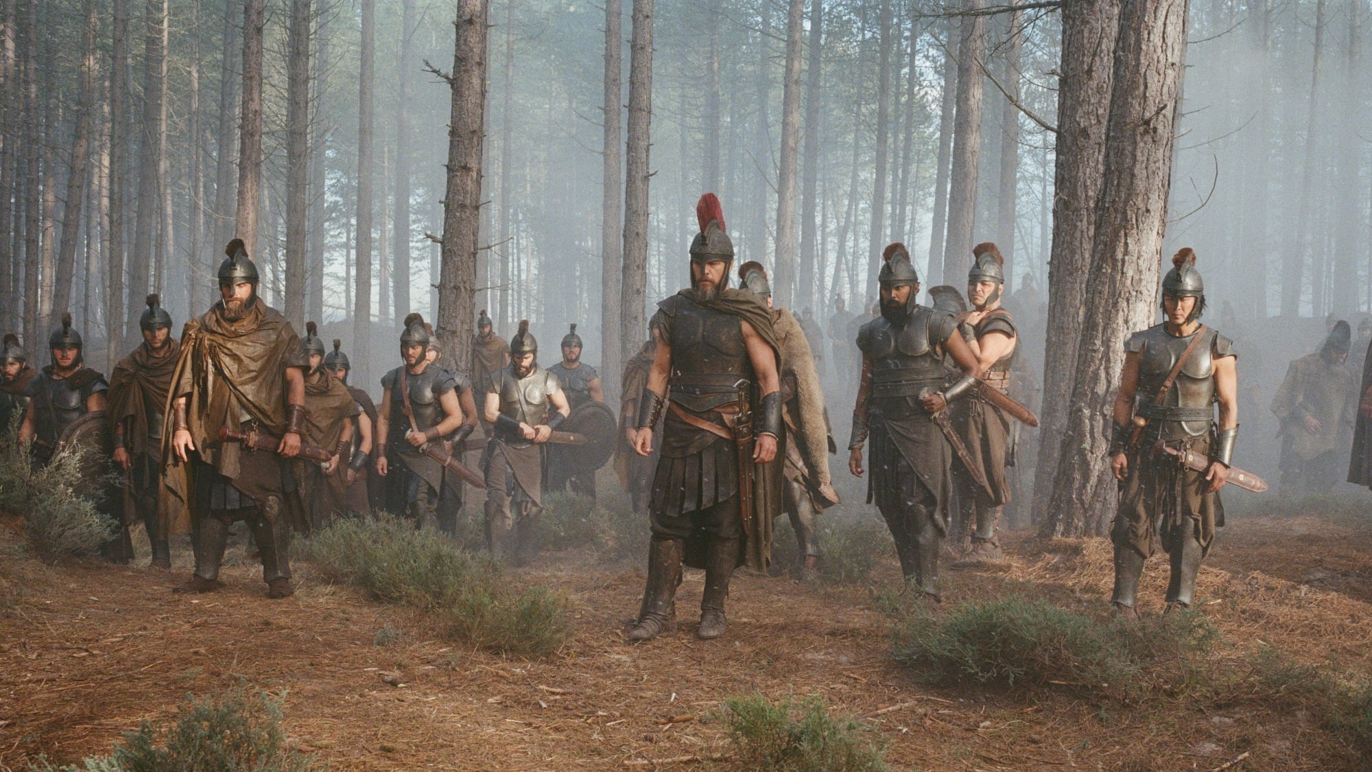 Matt Damon (center) is Odysseus in