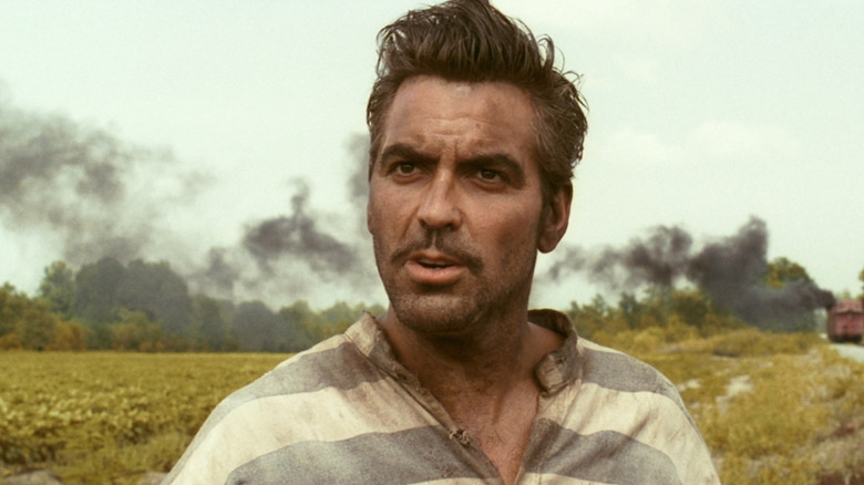 George Clooney looking confused as Ulysses Everett McGill in O Brother, Where Art Thou?