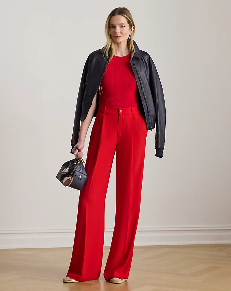 Double Faced Georgette Wide Leg Pant