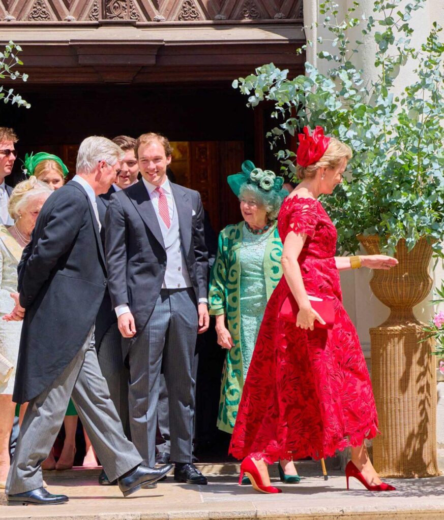 Princess Anne, Dowager Duchess of Calabria at her granddaughter’s wedding yesterday