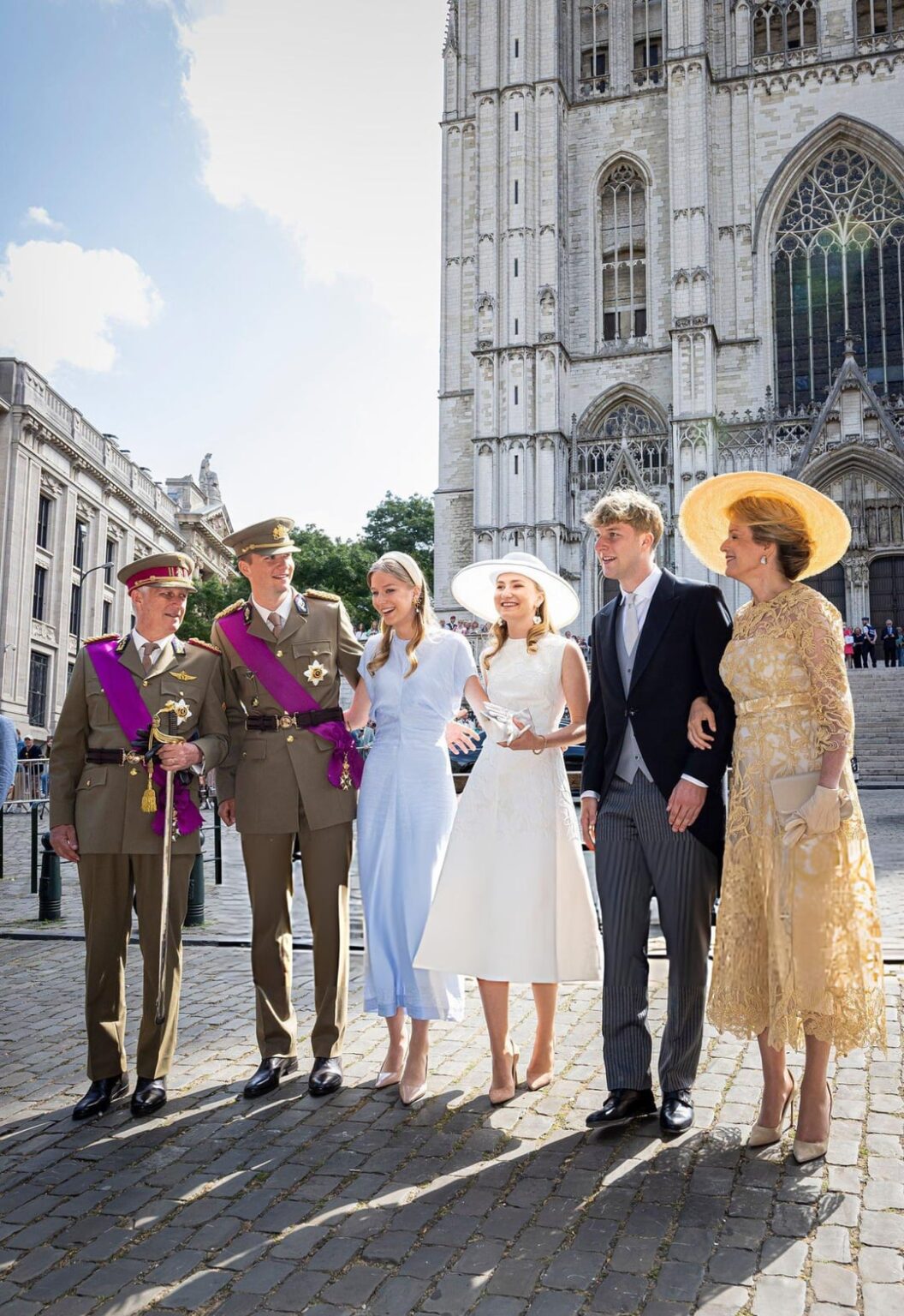 Belgian Royal family at the Cathedral of Brussels for the Te Deum mass during Belgium's National Day