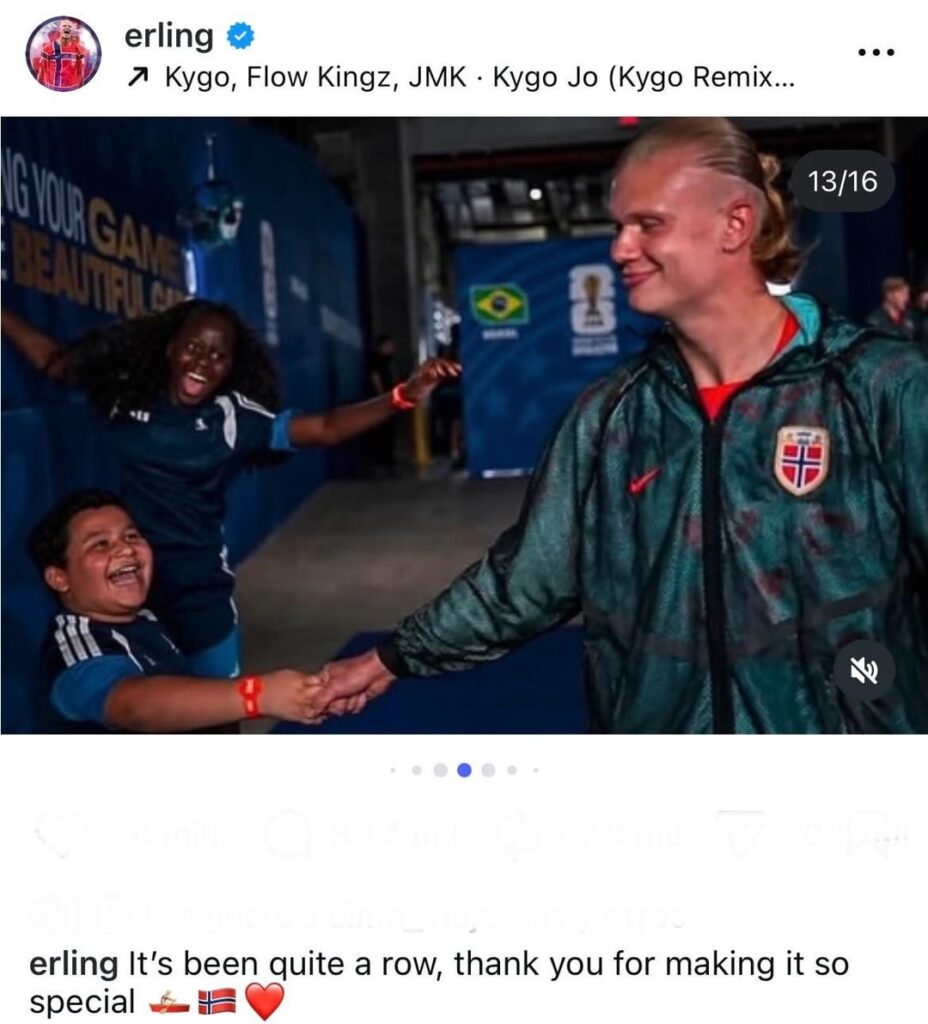 Erling Haaland on Instagram following Norway’s elimination at the World Cup: ‘It’s been quite a row, thank you for making it so special 🚣🏼🇳🇴❤️’