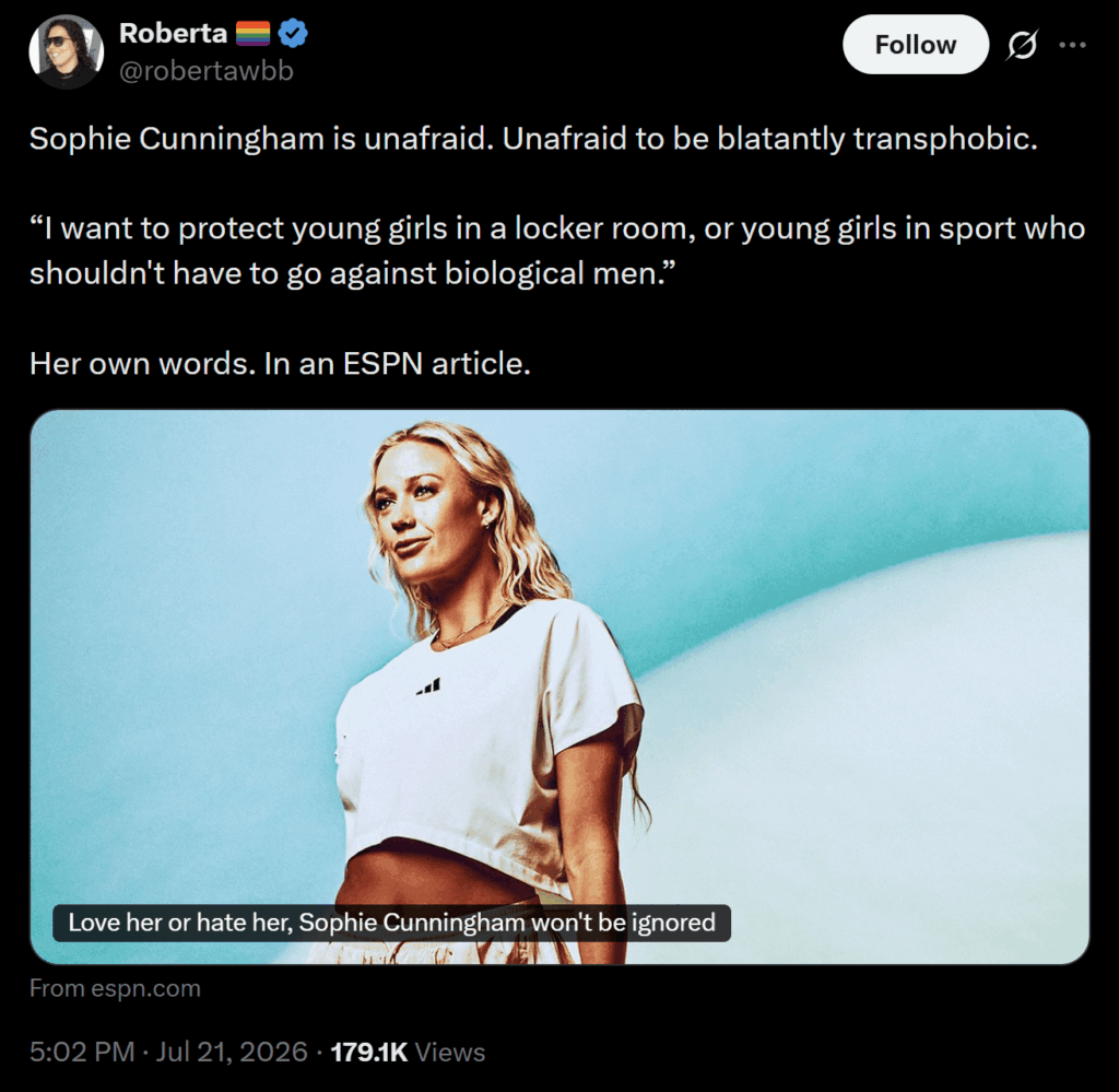 Sophie Cunningham comes out as a TERF