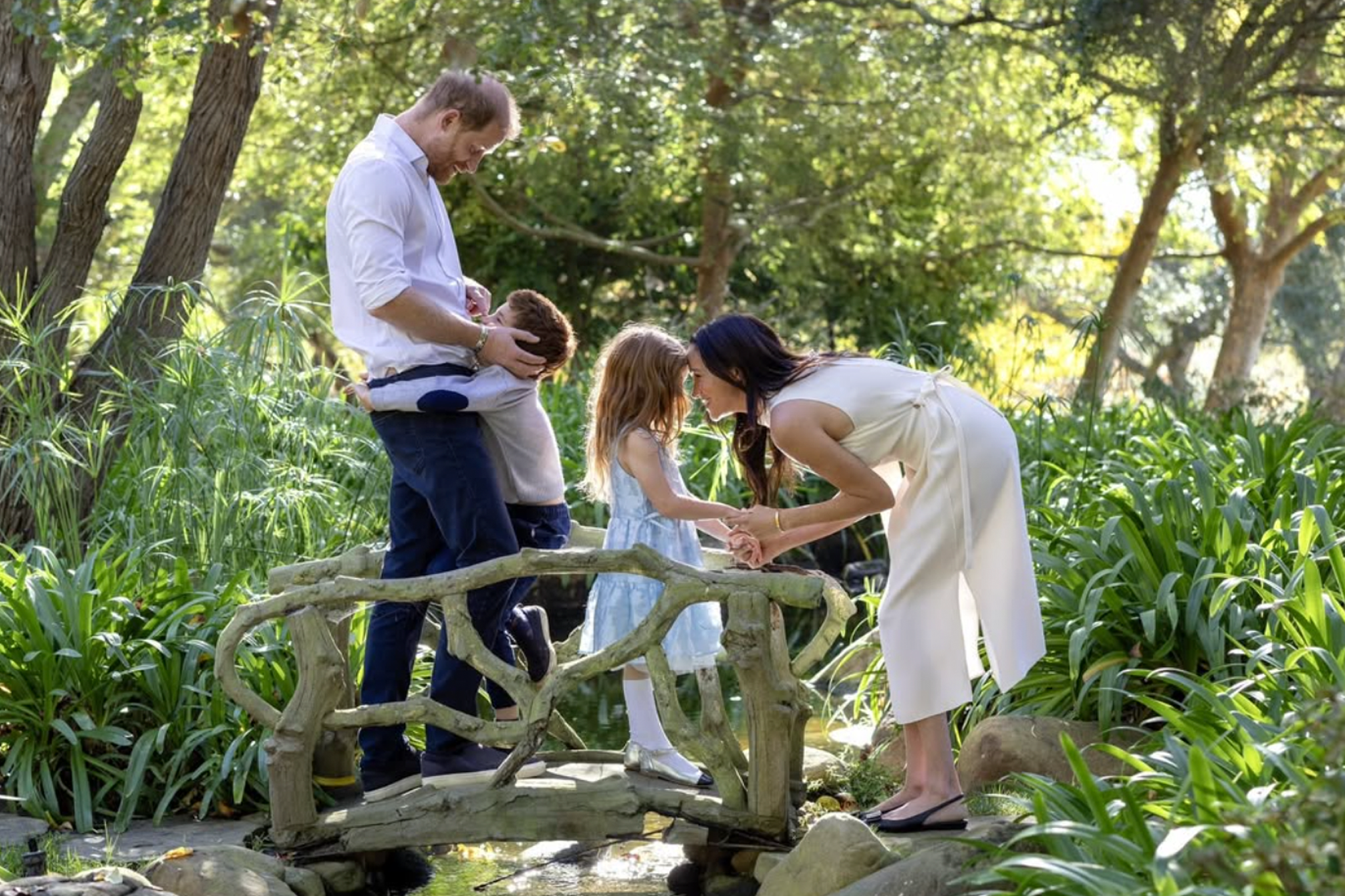 Meghan Markle and Prince Harry pictured with their children