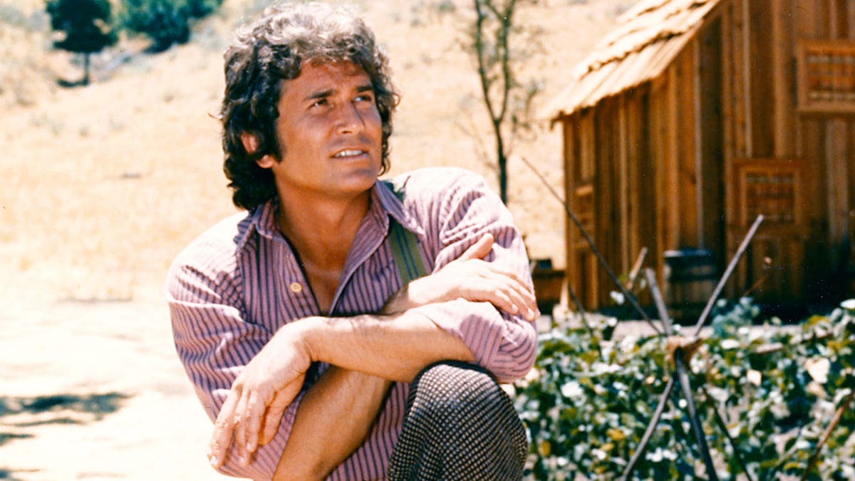 Michael Landon filming a scene from his hit TV series 