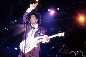 DETROIT, MI - NOVEMBER 4: American singer, songwriter, musician, record producer, dancer, actor, and filmmaker Prince (1958-2016) performs onstage during the 1984 Purple Rain Tour on November 4, 1984, at the Joe Louis Arena in Detroit, Michigan. (Photo by Ross Marino/Getty Images)