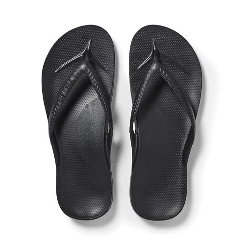 Archies Arch Support Flip Flops for Men &amp; Women &ndash; Orthotic Sandals for Plantar Fasciitis Relief &ndash; Lightweight, Cushioning, Shock-Absorbing Sandals for Walking, Foot Pain - Black (uk 4)