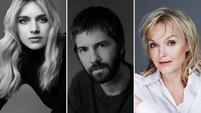 Three headshots of actors appearing in upcoming drama, The Portrait of a Lady. Featured are: Nell Tiger Free, Jim Sturgess and Miranda Richardson.
