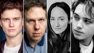 Three headshots of actors appearing in upcoming drama, The Portrait of a Lady. Featured are: Hamish Frew, Thomas Coombes, Lydia Leonard and Dean-Charles Chapman.