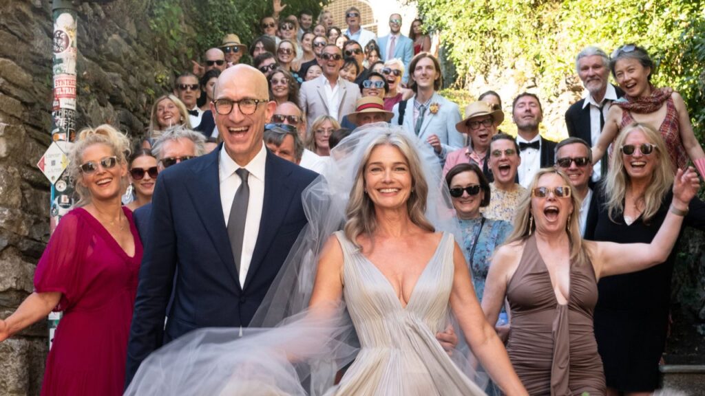 Paulina Porizkova Wore a Pleated Dress Inspired by Water for Her Lakeside Italian Wedding to Jeff Greenstein Paulina Porizkova Wore a Pleated Dress Inspired by Water for Her Lakeside Italian Wedding to Jeff Greenstein