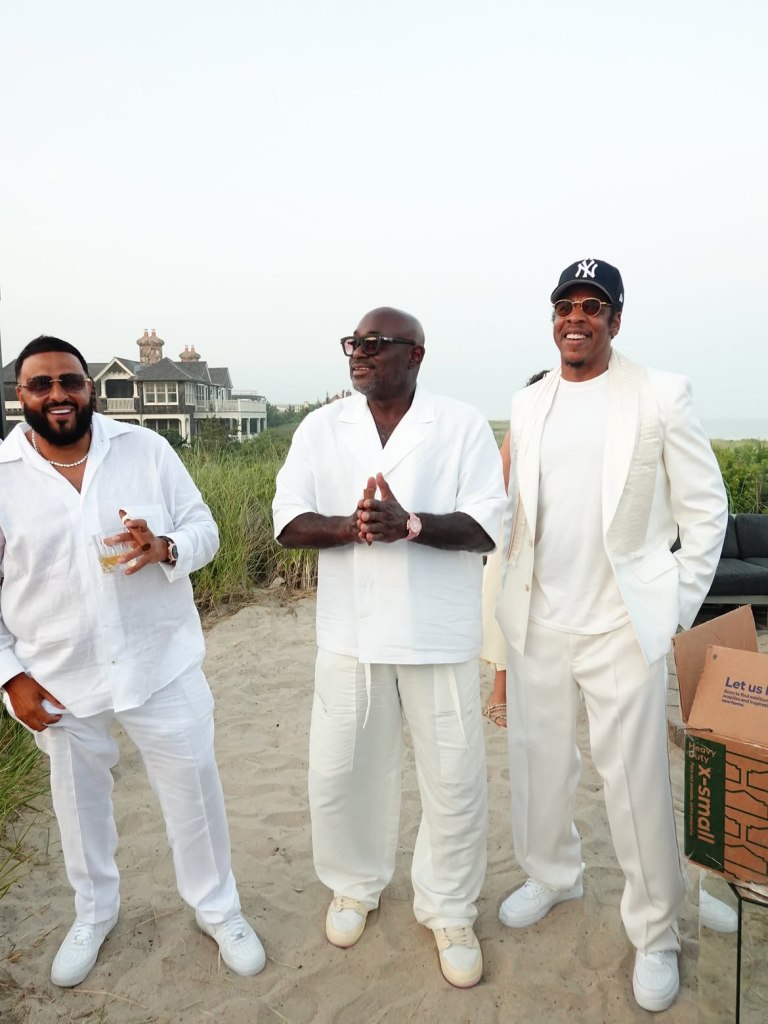 DJ Khaled, Steve Stoute, and Jay-Z attend Michael Rubin's white party in Bridgehampton