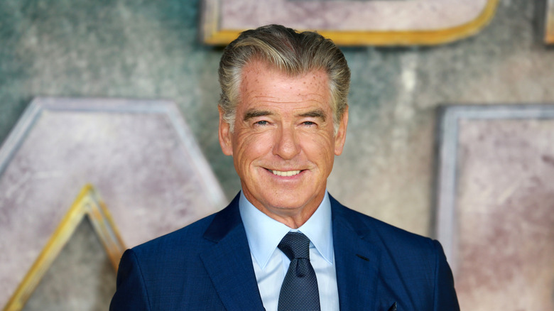 Pierce Brosnan  at a movie premier in the U.K.