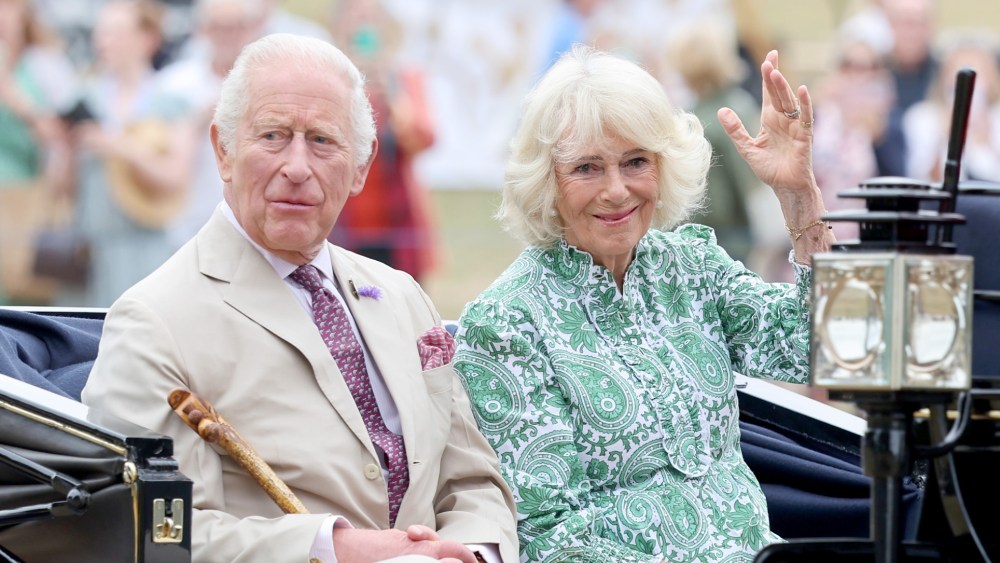 Queen Camilla wears Lexy London to the RHS Sandringham Flower Show at Sandringham Estate on July 22 in Sandringham, Norfolk.