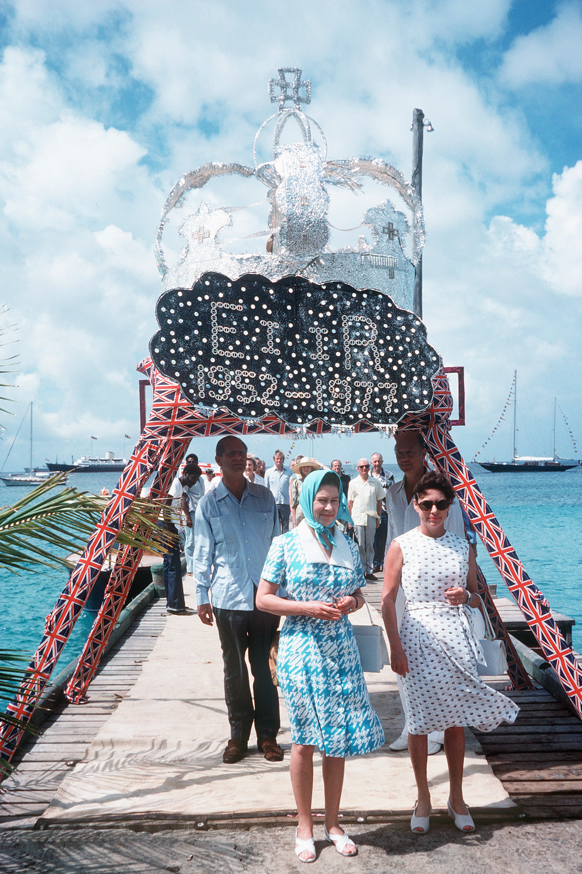 queen elizabeth ii arrives in mustique
