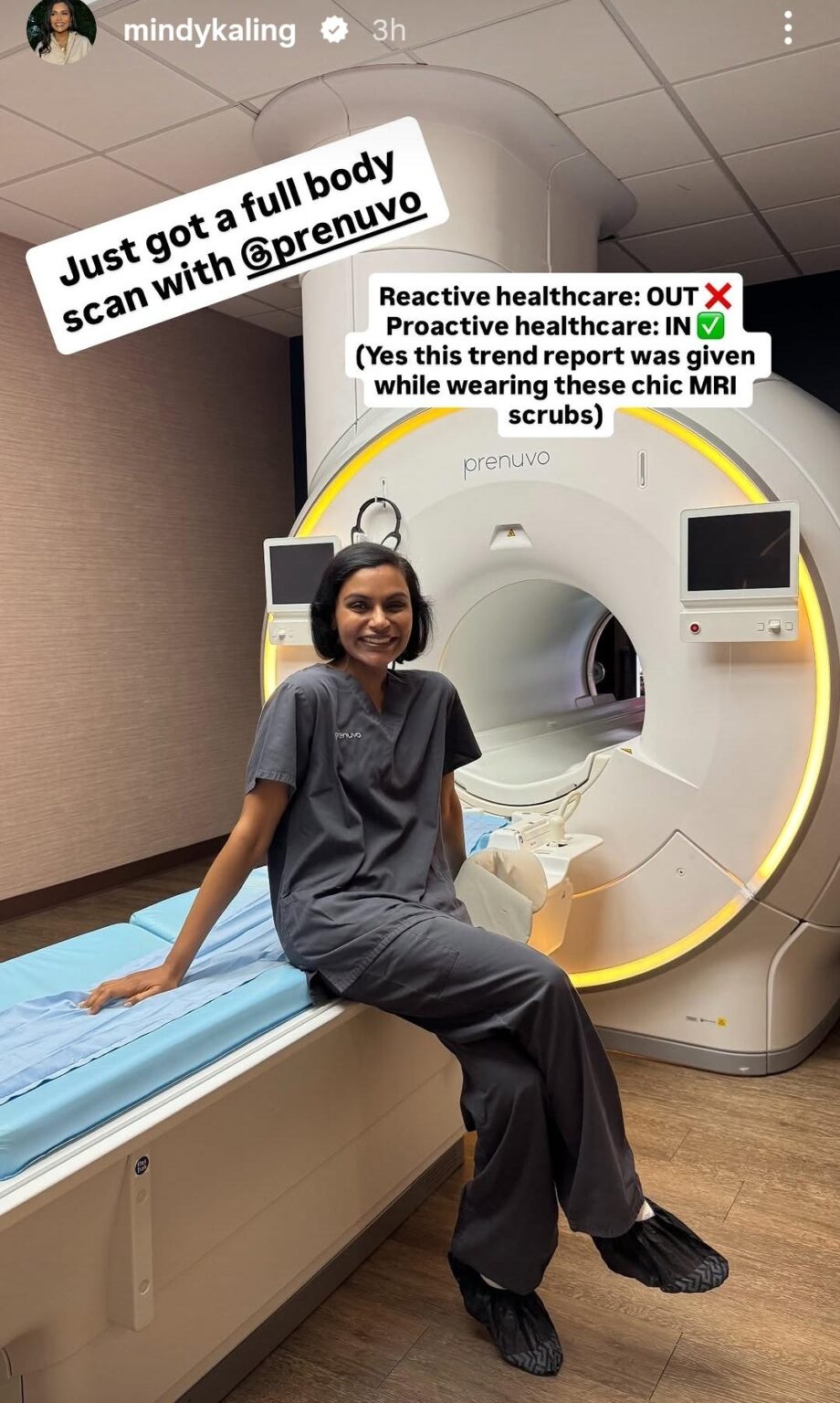 Mindy Kaling jumping on the Prenuvo train