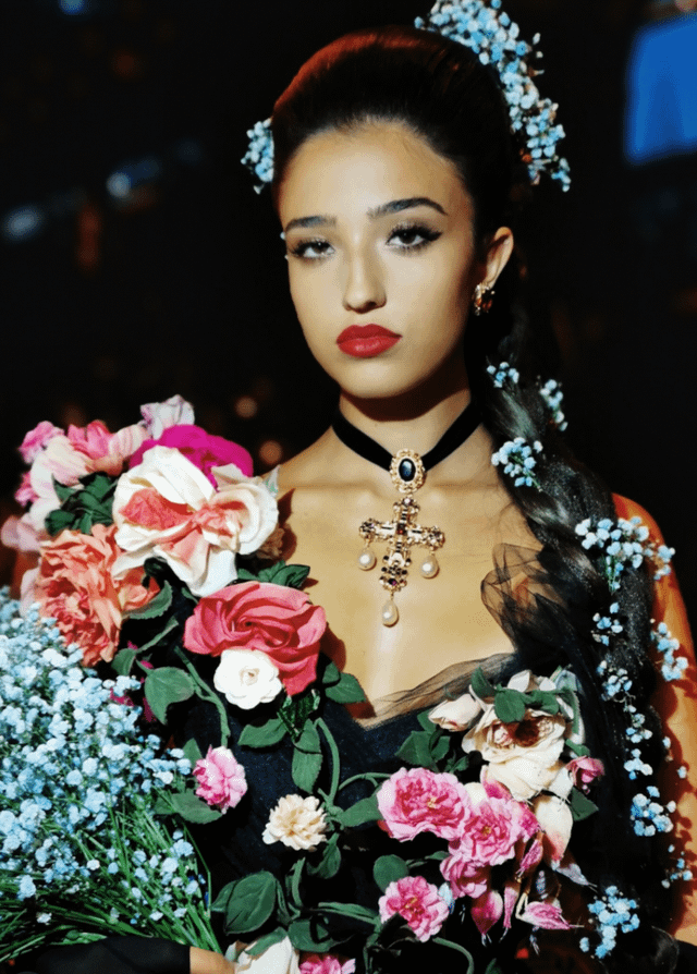 Monica Bellucci's daughter (Leonie Cassel) made her runway debut at Dolce&Gabbana