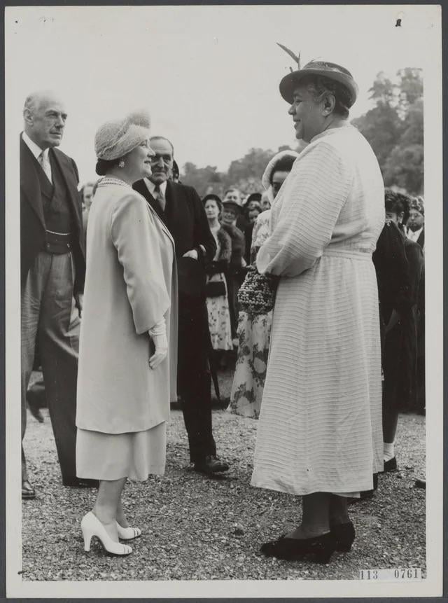 Queen Sālote Tupou III of Tonga with Both Queen Elizabeths of the United Kingdom