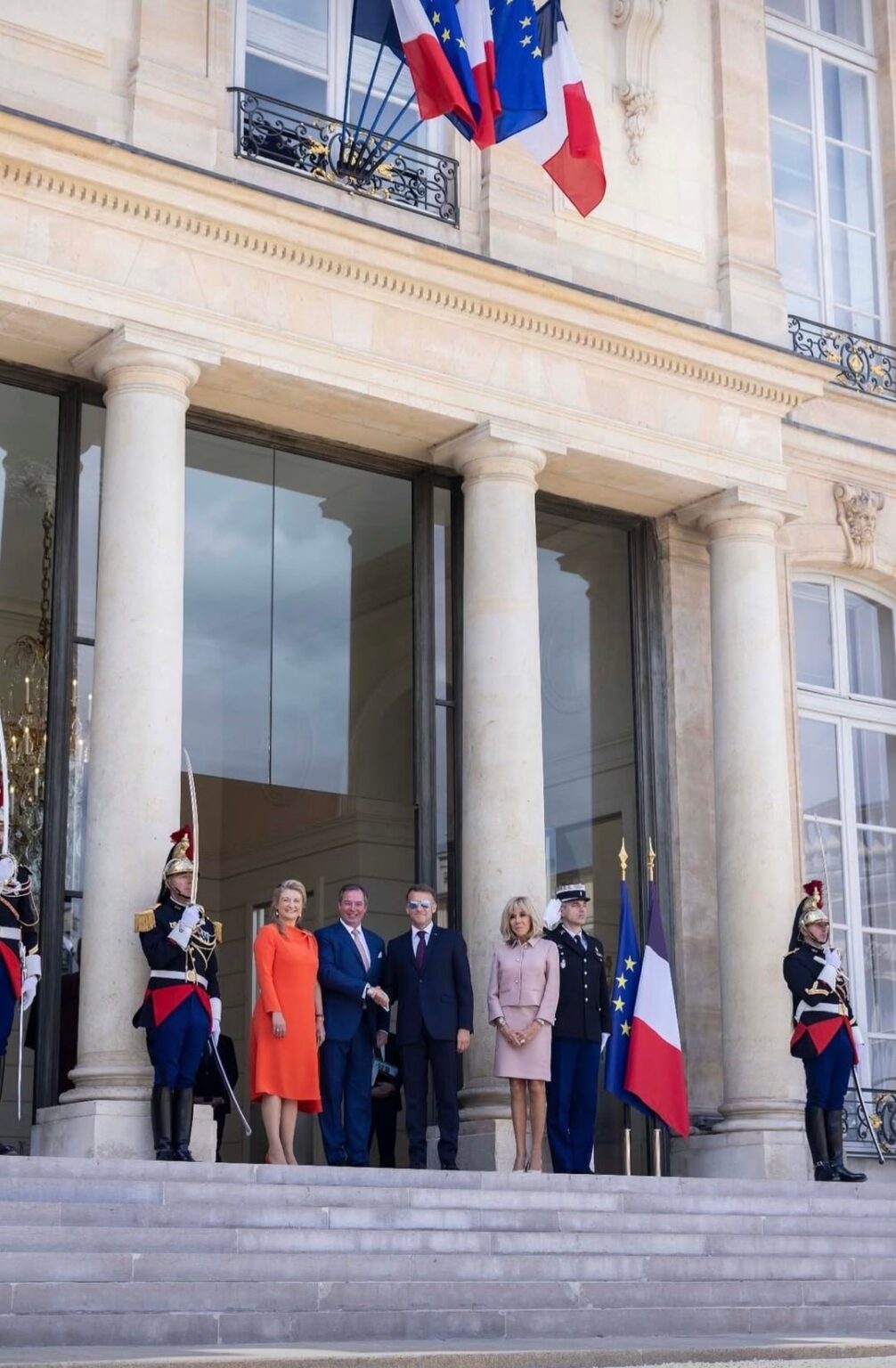 The Grand Duke and Grand Duchess of Luxembourg were this afternoon received at the Élysée by President Macron and his wife Brigitte