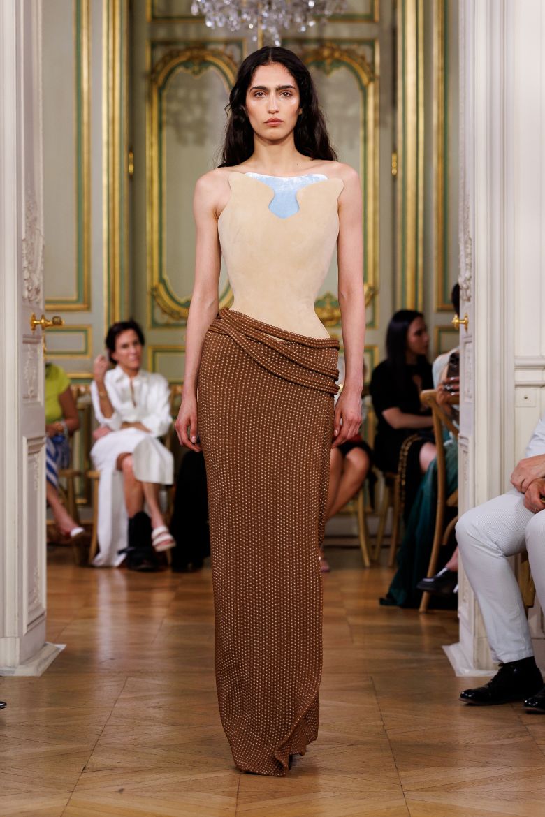 A beaded skirt that makes you want to run your hand down it.