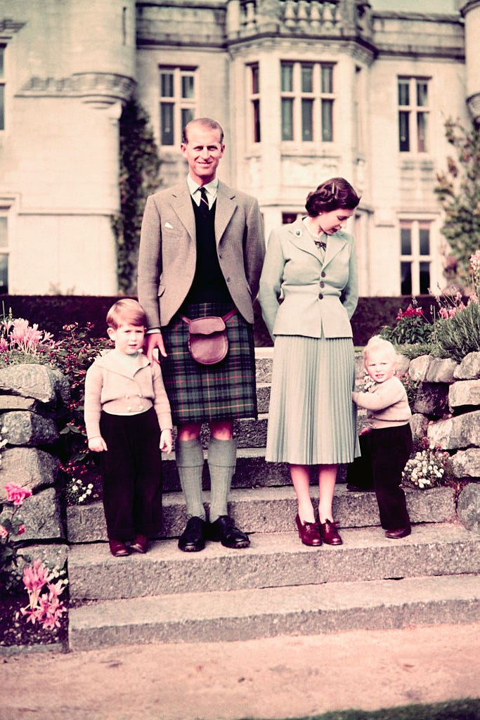 royal family posing at balmoral