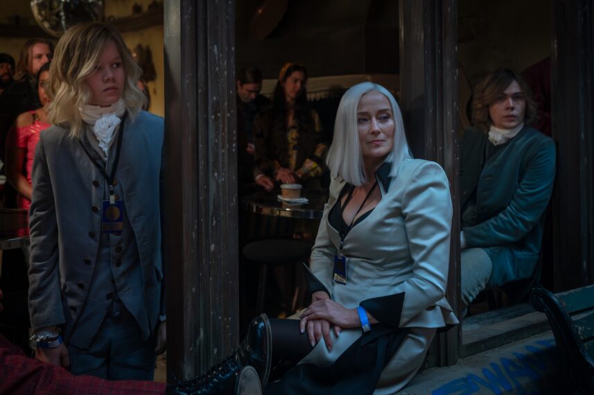 Jennifer Ehle as Gabriella, Shepherd Munroe as Young Lestat, Gage Munroe as Young Lestat in 'The Vampire Lestat' finale