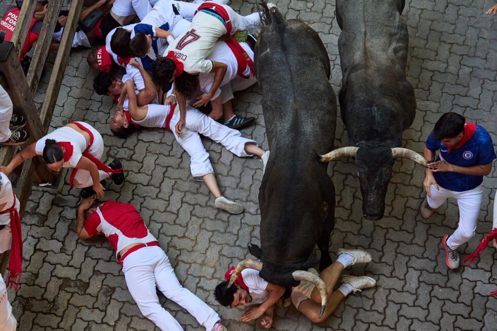Bull gores runner in the face at Spain’s San Fermin bull run festival Bull gores runner in the face at Spain's San Fermin bull run festival